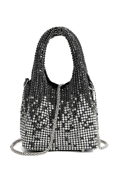 Rhinestone Gradient Handbag Bucket Bag Chain Shoulder Bag