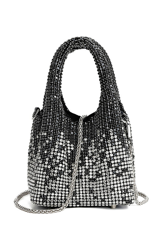 Rhinestone Gradient Handbag Bucket Bag Chain Shoulder Bag