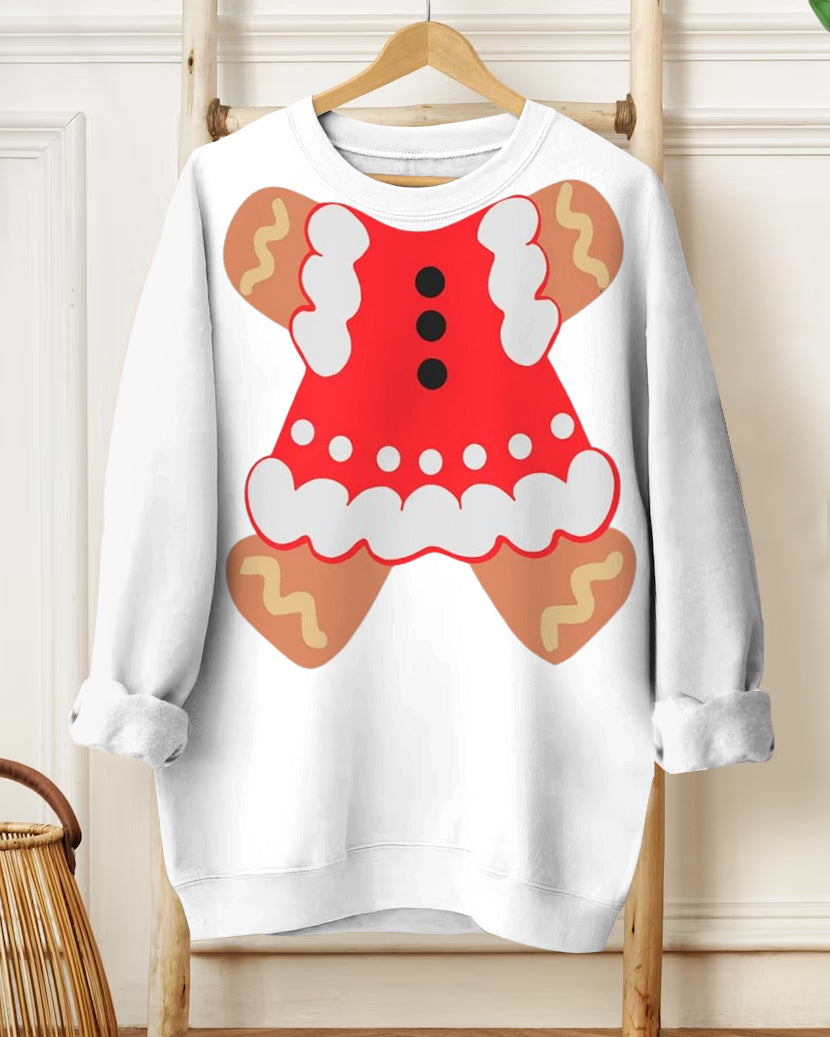 Gingerbread Girl Ugly Christmas Long-sleeved Sweatshirt