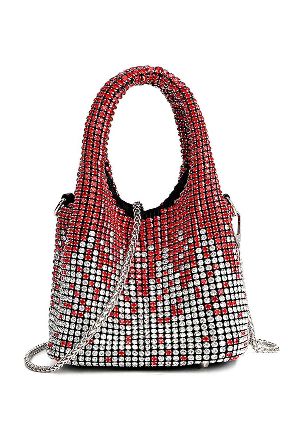 Rhinestone Gradient Handbag Bucket Bag Chain Shoulder Bag