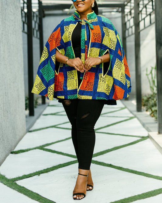 Women's Casual Print Cape