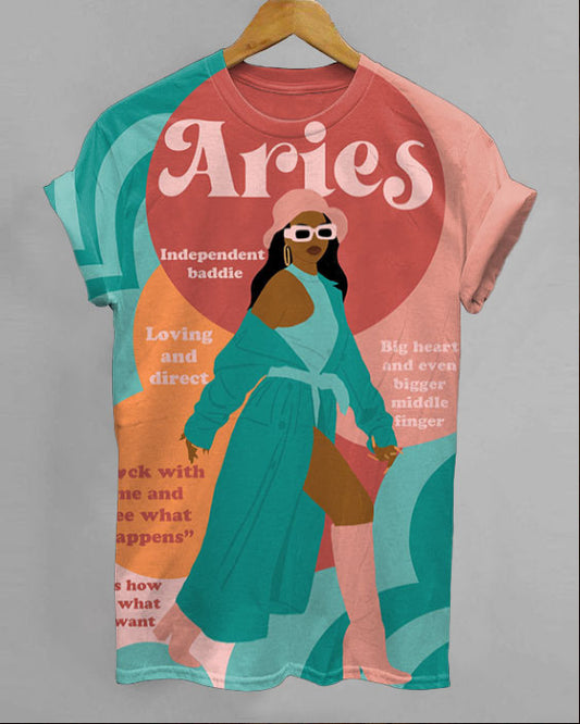 Aries Girl Unisex Short Sleeve Tshirt