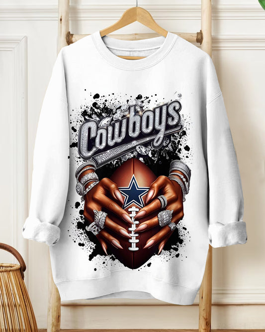 Football and Cowboys Win Long Sleeve Sweatshirt