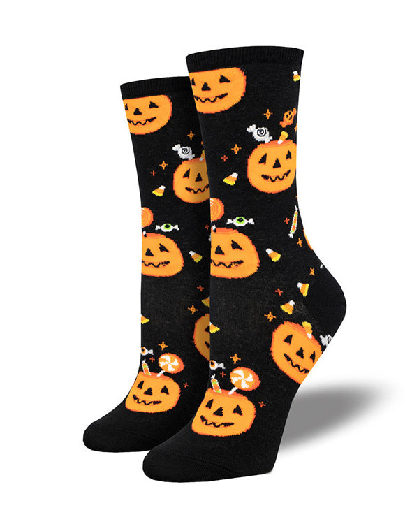 Halloween Candy Pumpkin Creative Pattern Cotton Unisex Couple Mid-length Socks