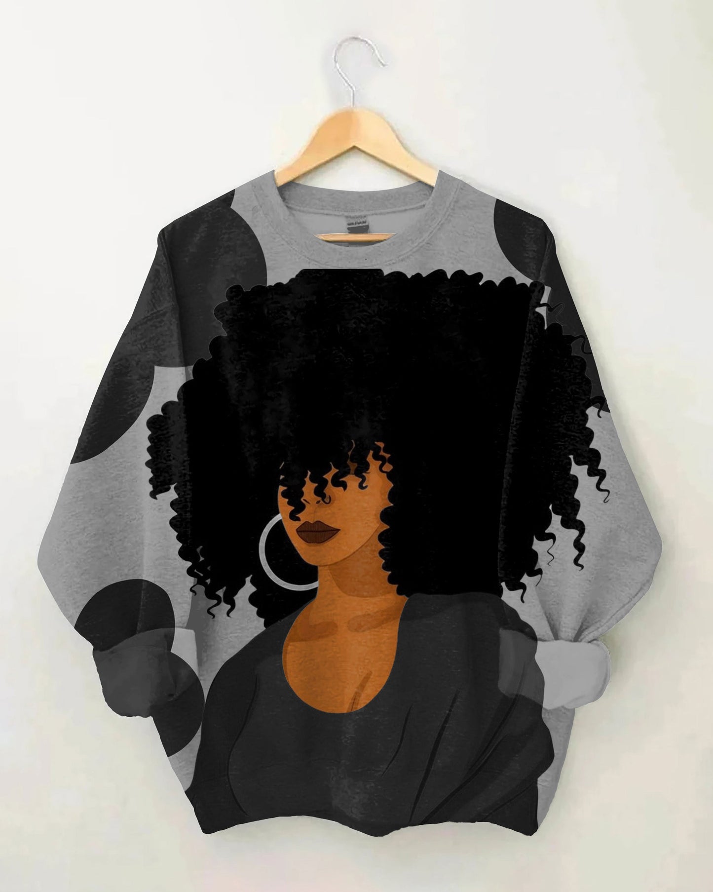 Women's Black History Queen Vintage Long Sleeve  Sweatshirt