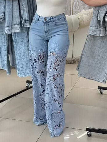 Lace Panel Jeans