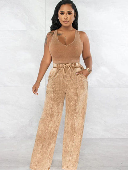 Two Piece Tank Tops & Wide Leg Pants