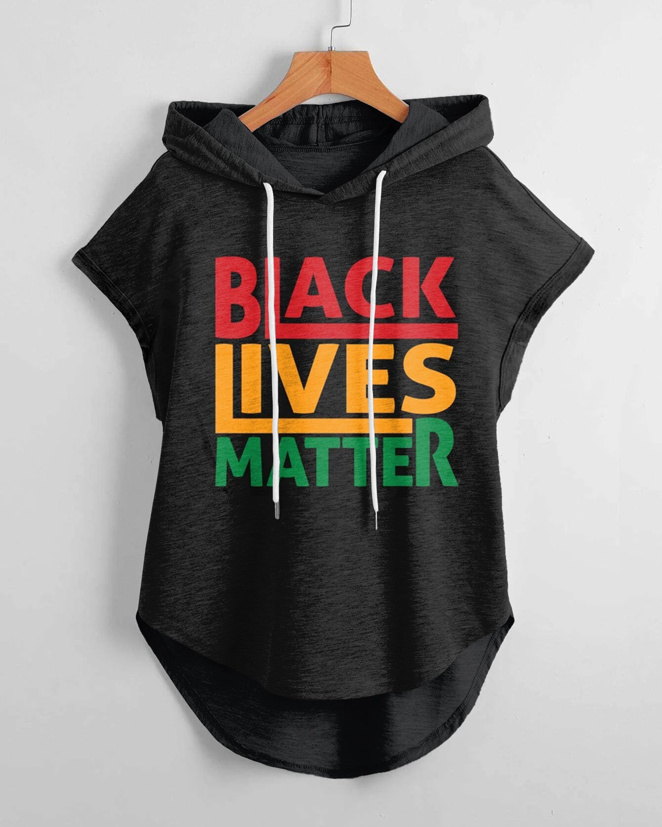 Black Lives Matter Drawstring Hooded Tee