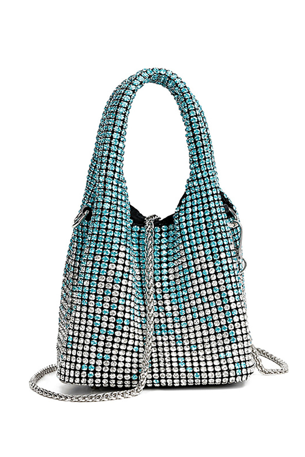 Rhinestone Gradient Handbag Bucket Bag Chain Shoulder Bag