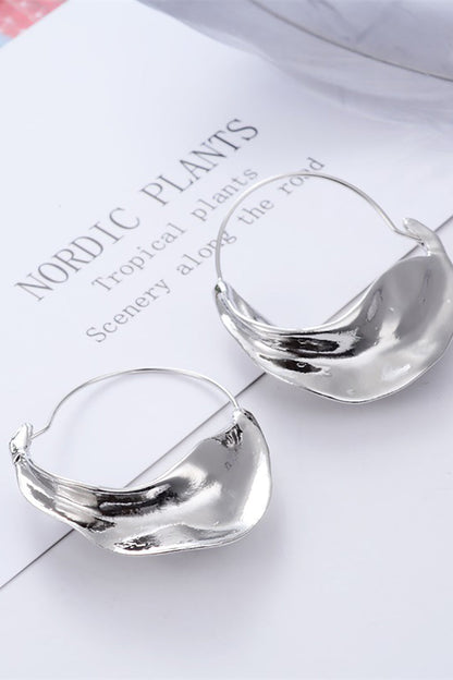 Irregular Shape Alloy Geometric Hoop Earrings