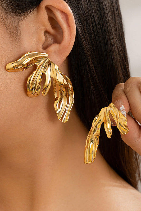 Alloy Oversize Half Flower Design Fashionable Stud Earrings