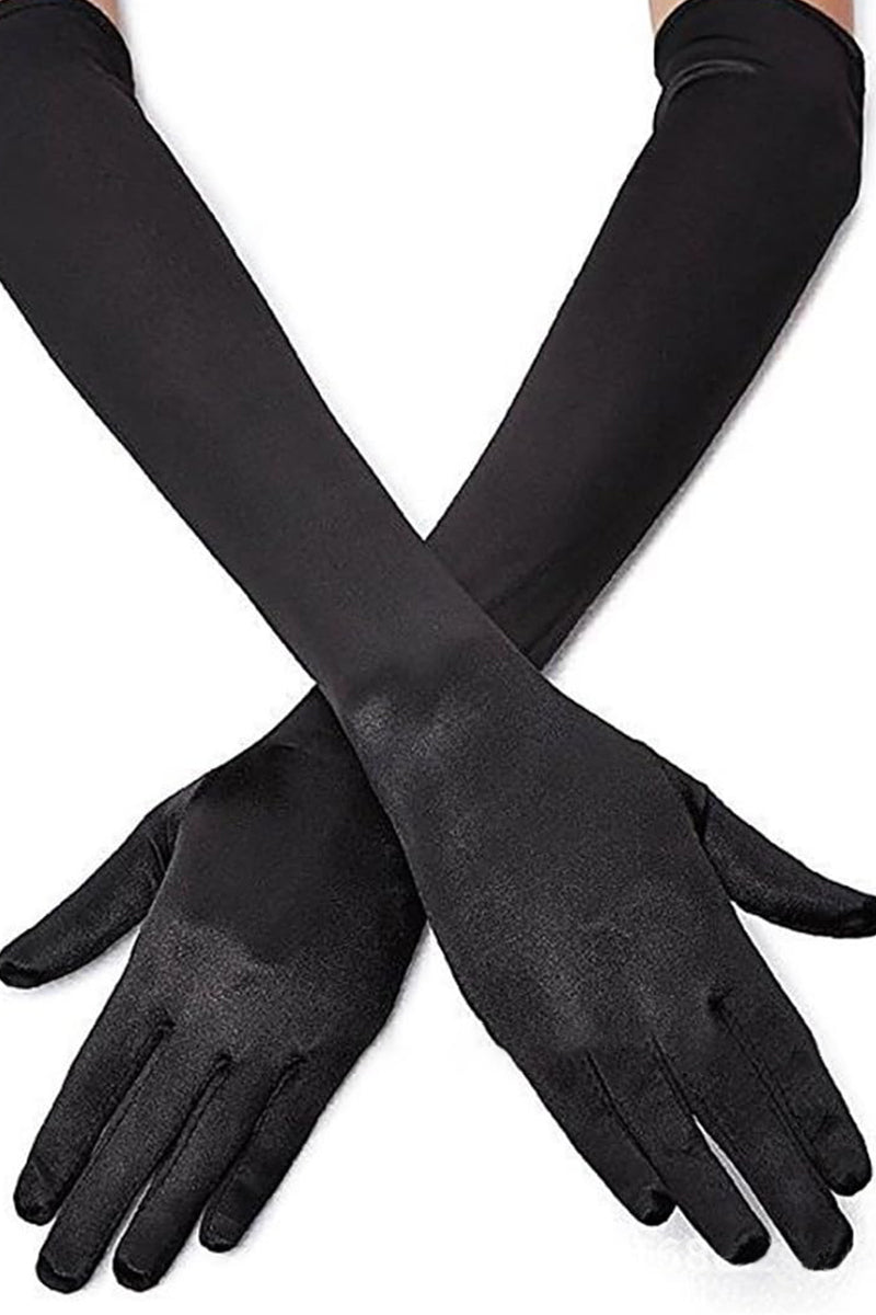 Elbow Length Solid Color Satin Party Gloves