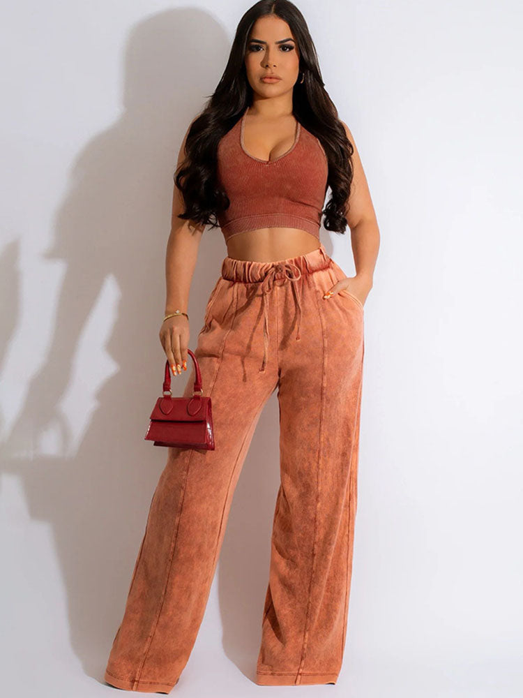 Two Piece Tank Tops & Wide Leg Pants