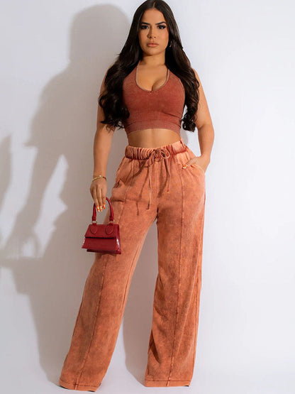 Two Piece Tank Tops & Wide Leg Pants