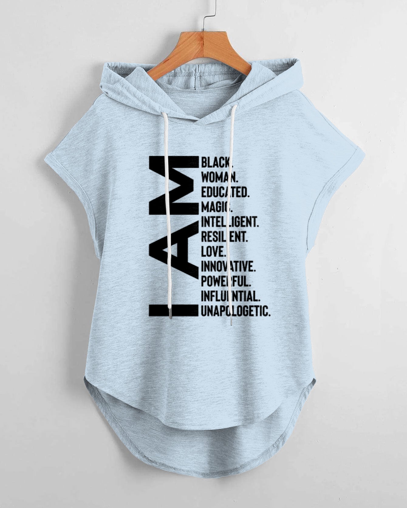 Black Lives Matter Hem Drawstring Hooded Tee