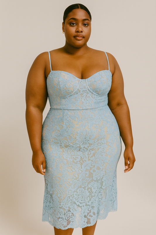 Sexy Sheath Backless Lace Suspender Dress