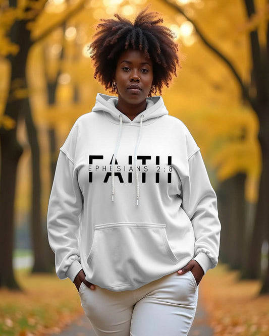 Women's Faith Pocket Long Sleeve Hooded Sweatshirt