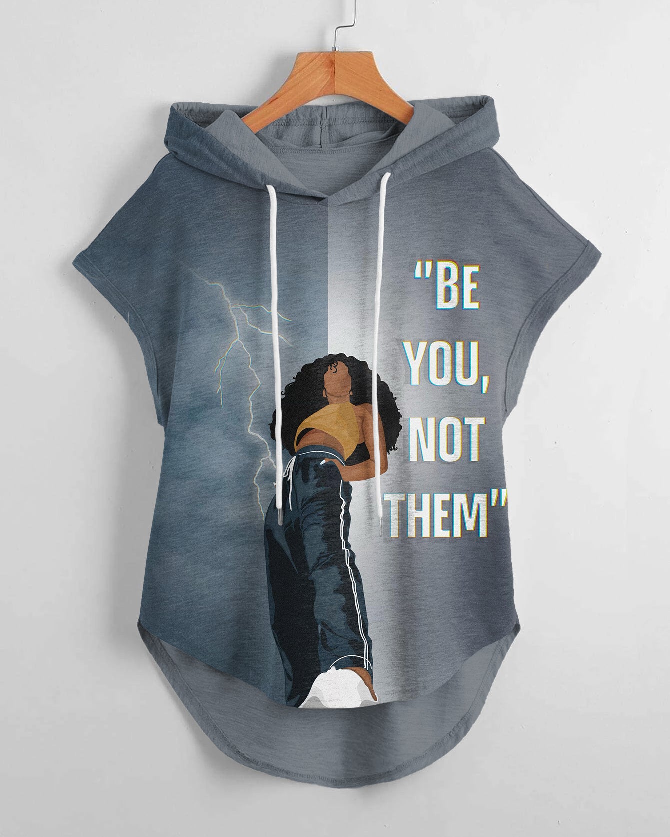 Be You Not Them Drawstring Hooded Tee