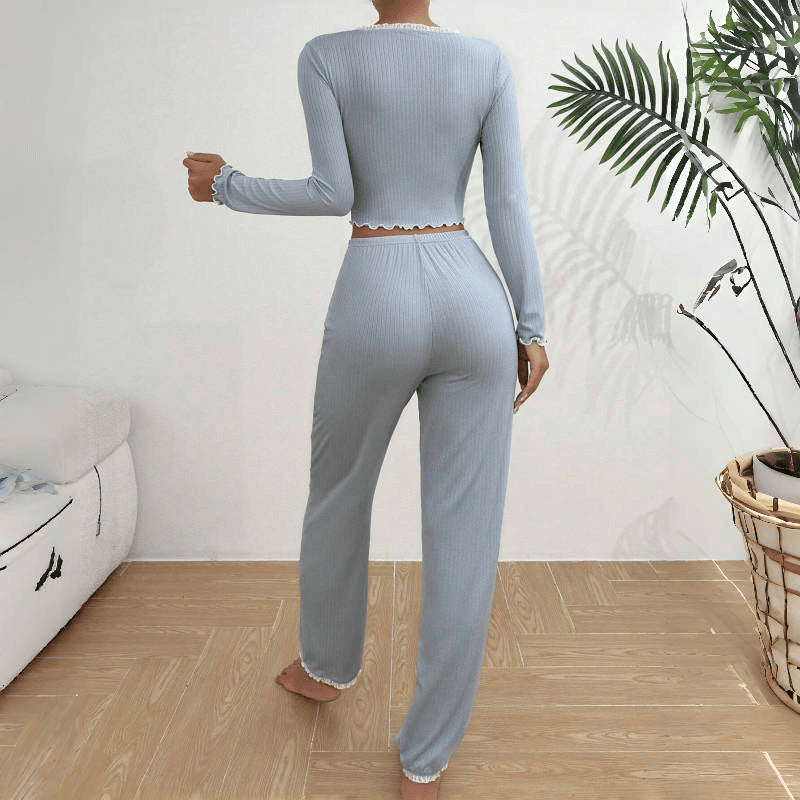 Long-sleeved Pants Slim Sexy Lace Pajama Set