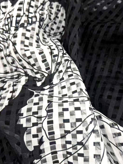 Formal Floral Crew Neck Long Sleeve Maxi Dress