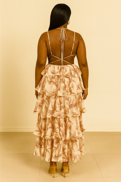 Fashion Multi-Layer Ruffled Butterfly Dress