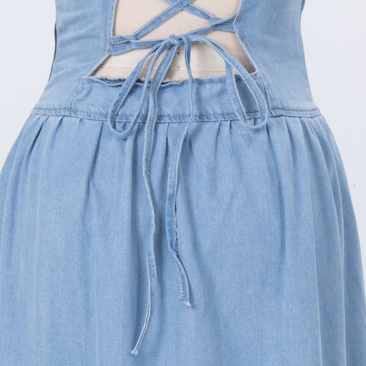 Denim Blue Sleeveless Strappy Dress