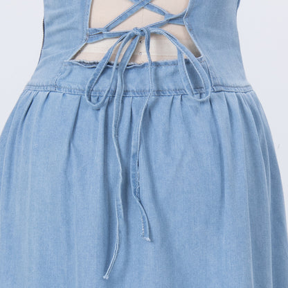 Denim Blue Sleeveless Strappy Dress