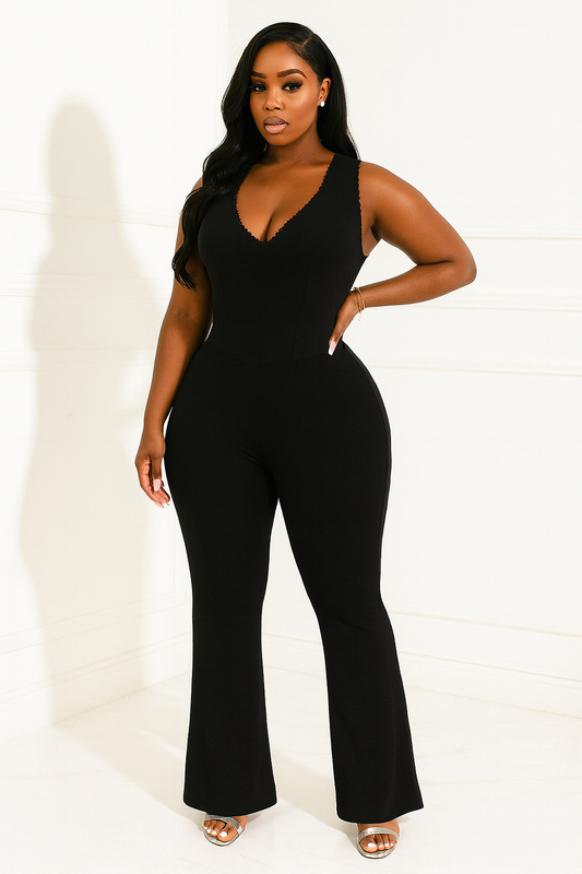 Fashion Halter Skinny V-neck Jumpsuit