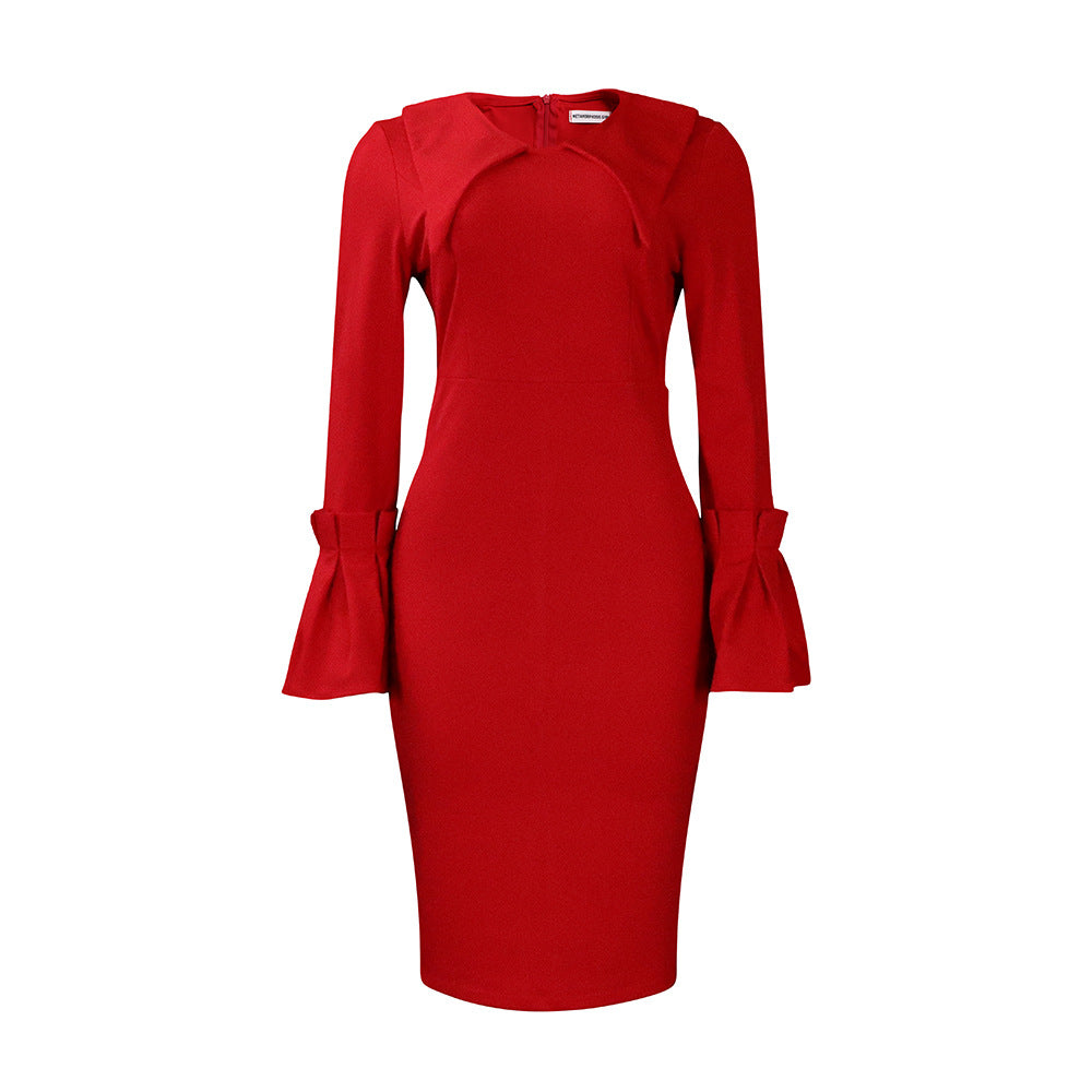 Fashion Temperament Ol Professional Sheath Pencil Skirt Dress