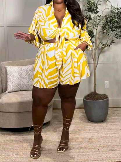 Hot Sale Sexy Print plus Size Two-Piece Suit Vacation Style Suit