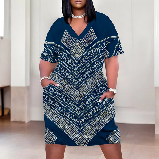 Fashion plus Size Women Casual Printed Dress