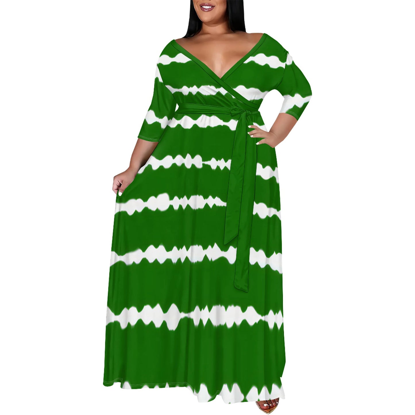 plus Size Women's Clothing Fashion Casual Printing Dress