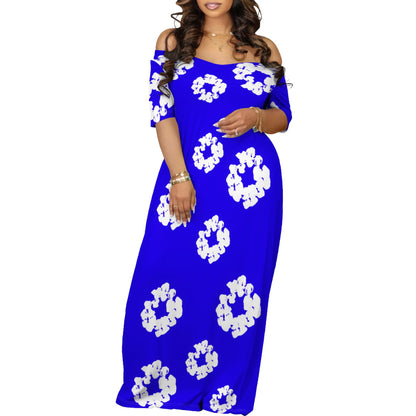 Hot-Sale Women's Clothing Temperament Leisure Long Printed Dress