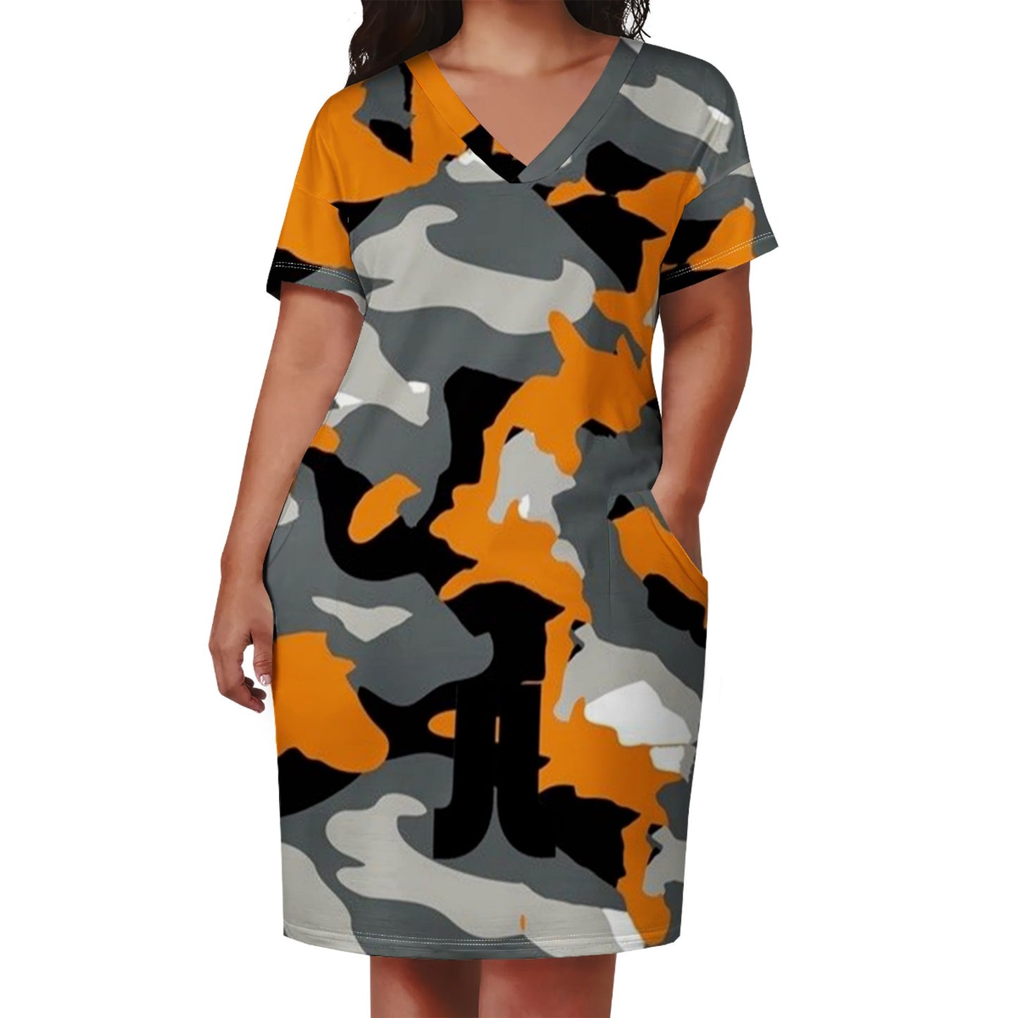 Hot-Sale Women's Clothing Temperament Leisure Camouflage Printing plus Size Dress