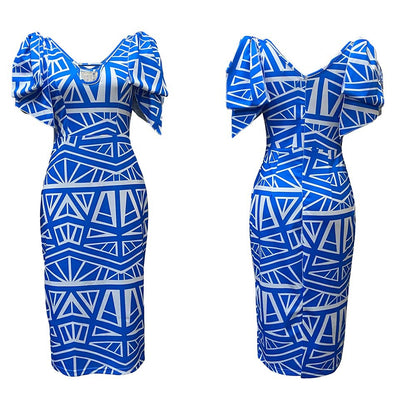 Slim Fit Sheath Print Strap plus Size Women's Clothing Dress