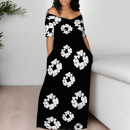 Hot-Sale Women's Clothing Temperament Leisure Long Printed Dress