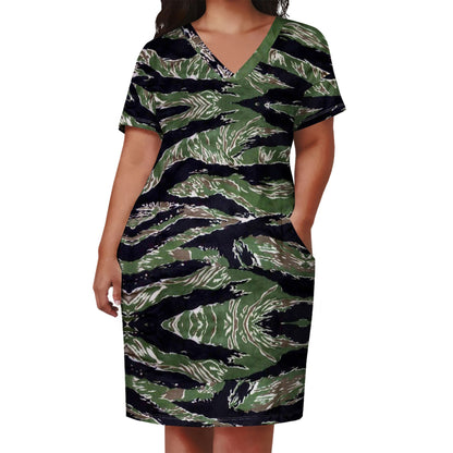 Hot-Sale Women's Clothing Temperament Leisure Camouflage Printing plus Size Dress