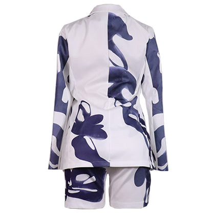 In Stock Best Selling Women's Clothes Printing Loose Suit Two-Piece Suit