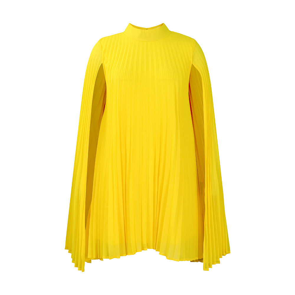 Graceful and Fashionable Chiffon Pullover Cloak Bat Sleeve plus Size Dress