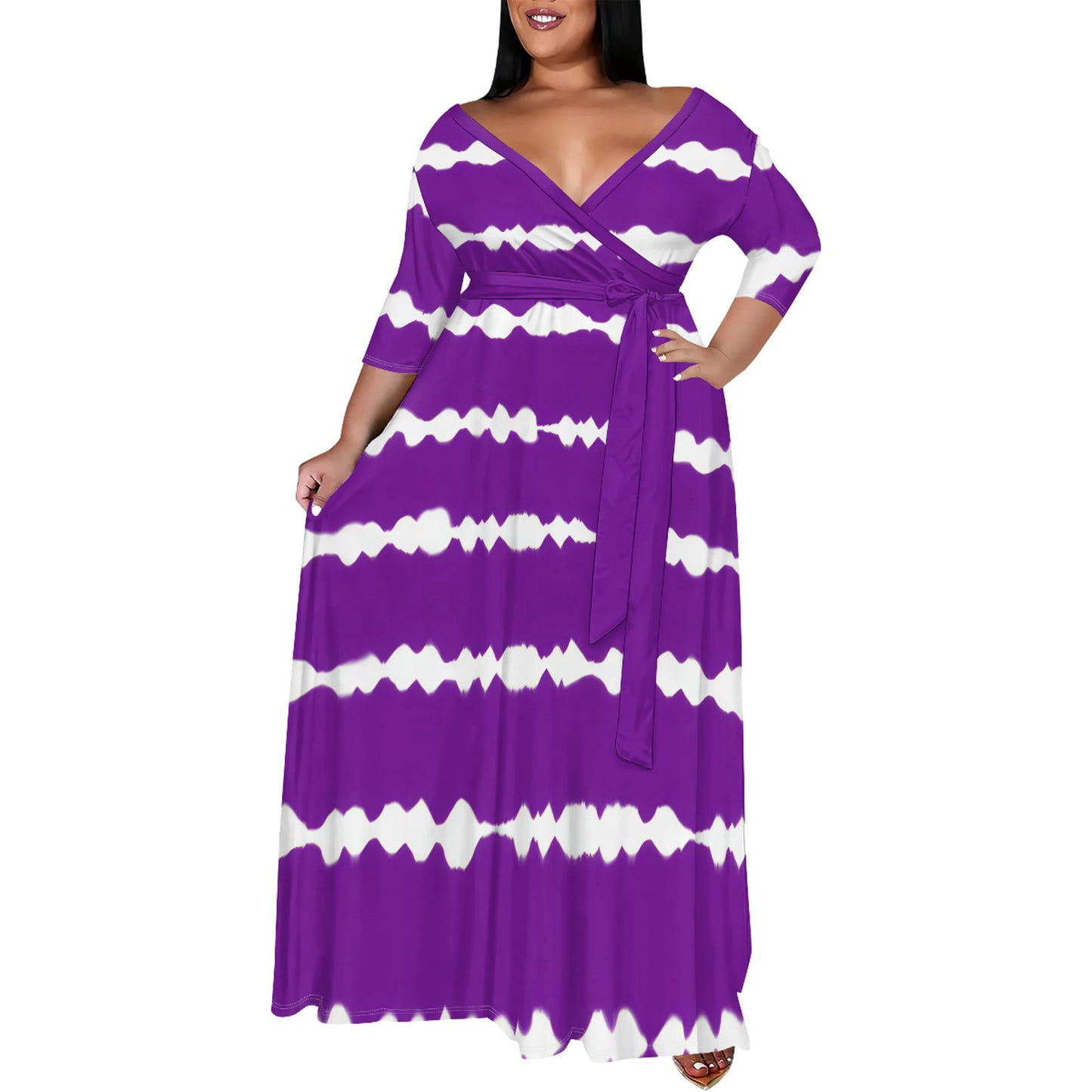 plus Size Women's Clothing Fashion Casual Printing Dress