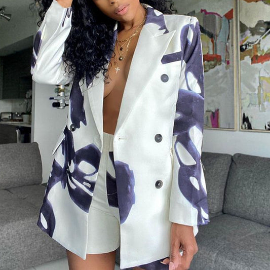 In Stock Best Selling Women's Clothes Printing Loose Suit Two-Piece Suit