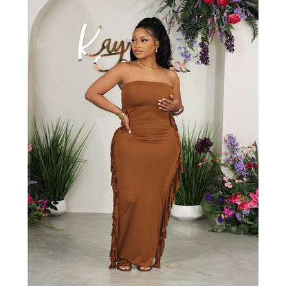 Summer New plus Size Women's Clothing Dress Tube Top Tight