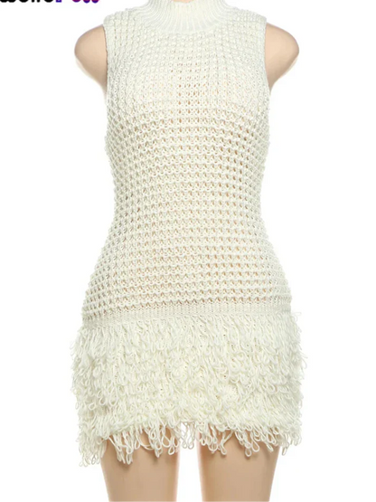 crochet tassel dress