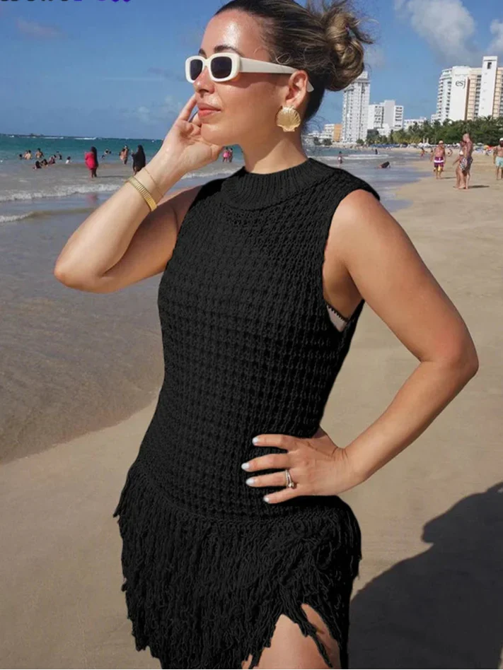 crochet tassel dress