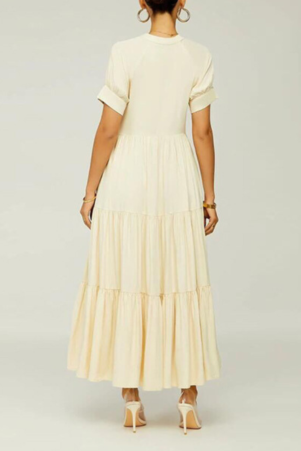 Simple Love Ruffle Hem Maxi Dress