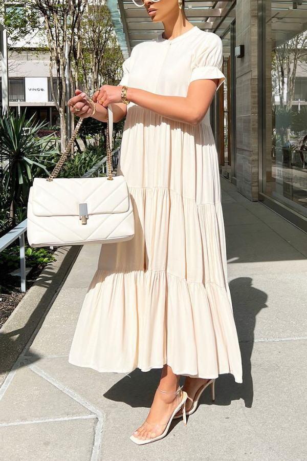 Simple Love Ruffle Hem Maxi Dress