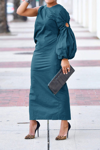 So Unique One Sleeve Split Hem Dress