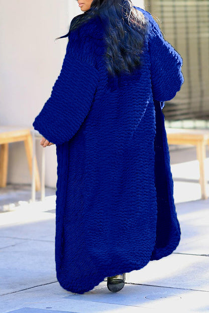 Casual Cozy Solid Cable Knit Cardigan