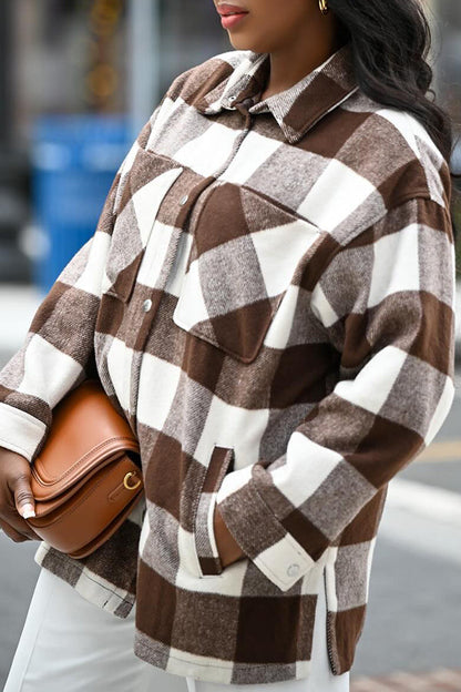 Casual Vintage Plaid Single Breasted Shirt