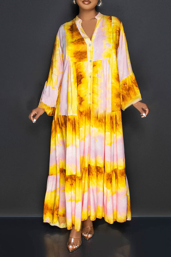 Stylish Casual Ombre Maxi Dress